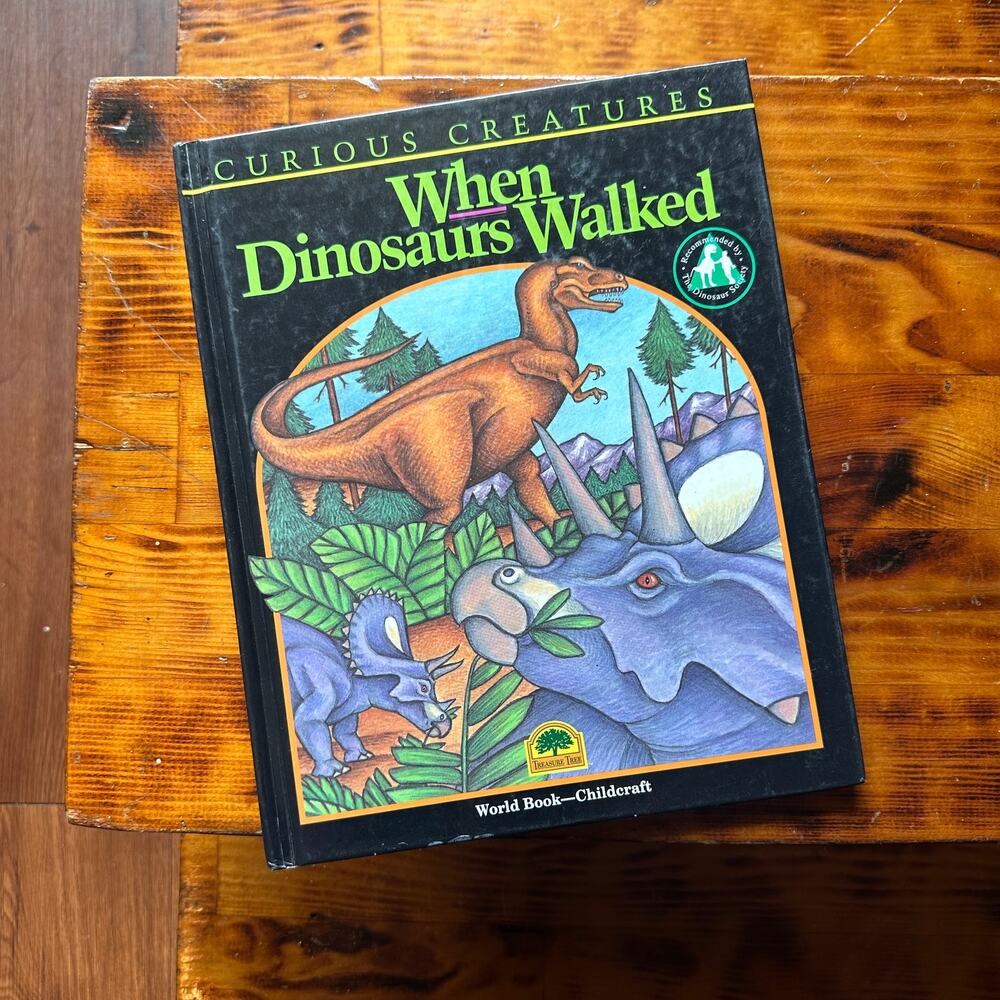 Vintage 1992 Curious Creatures When Dinosaurs Walked Hardcover Book